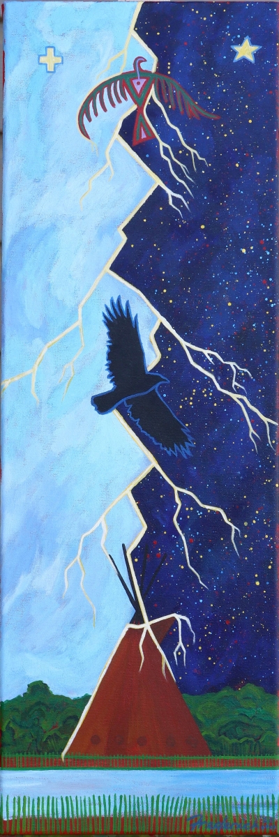 painting of traditional cree symbols